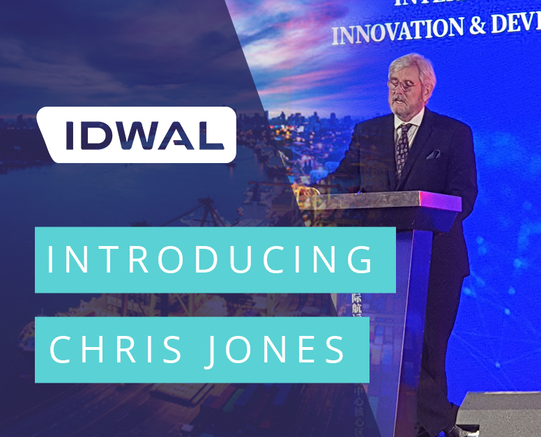 Graphic introducing Idwal Regional Representative for Singapore, Chris Jones