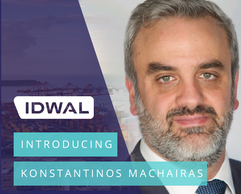 Graphics introducing Idwal Regional Representative for Greece, Konstantinos Machairas